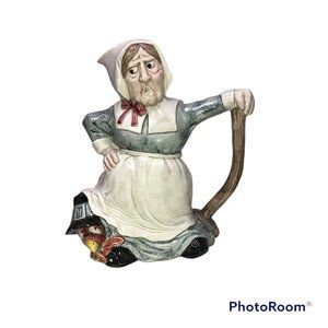 Fitz & Floyd 1990 Pilgrims Progress 1.5 Quart Pitcher Woman Thanksgiving Turkey